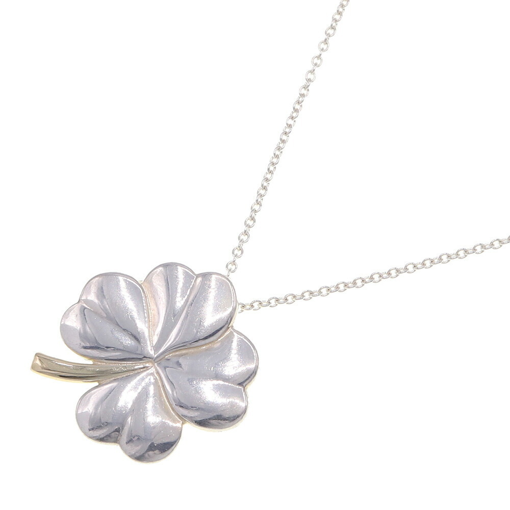 Tiffany Clover Necklace Yellow Gold Sterling Silver Quatrefoil